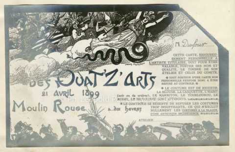 Invitation au Bal des Quat'Z'Arts de 1899 (Paris)